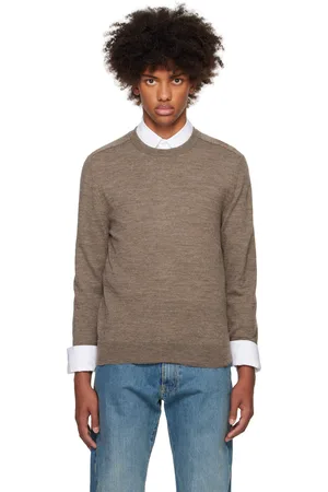 Maison Margiela Pull brun à empiècement aux coudes