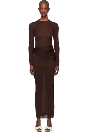 AYA MUSE Robe longue Steren brune