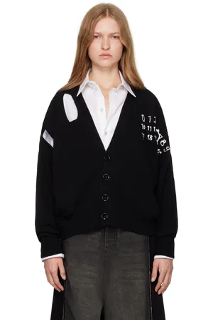 Maison Margiela Cardigan noir à découpes