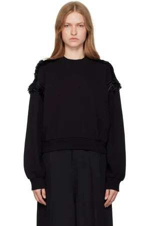 Maison Margiela Pull molletonné noir à volants