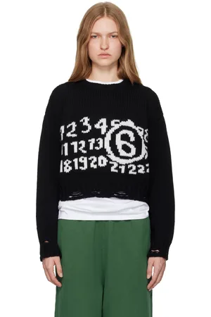 Maison Margiela Pull noir à logo numérique