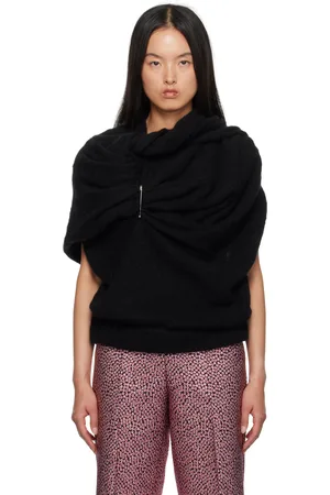 DRIES VAN NOTEN Pull noir en alpaga