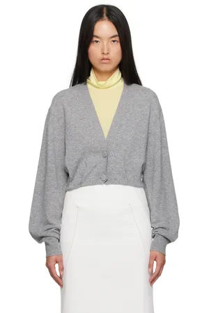DRIES VAN NOTEN Cardigan gris en cachemire