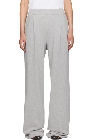 DRIES VAN NOTEN Pantalon de survêtement gris en jersey bouclette