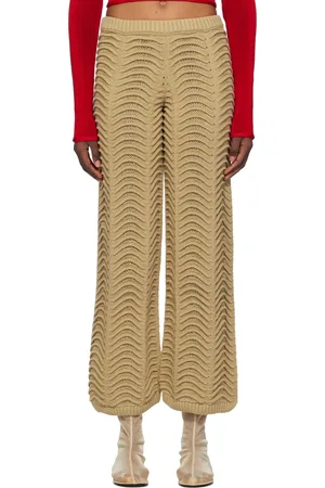 Isa Boulder Pantalon de détente vert en tricot câblé Canyon
