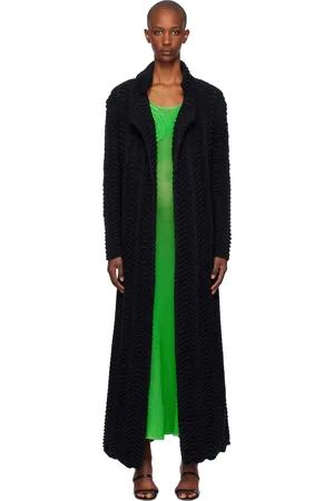 Isa Boulder Manteau Canyon noir en tricot câblé