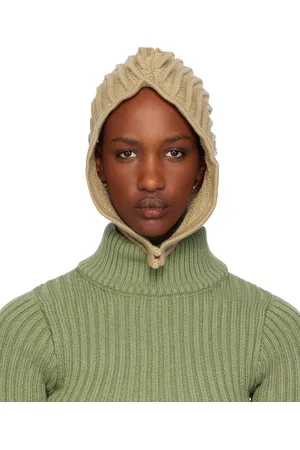 Isa Boulder Bonnet Cayon beige à rayures en tricot à mailles retournées