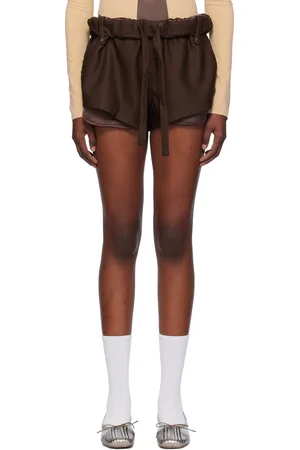 OPEN YY Short court brun à taille repliée