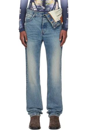 Y / PROJECT Jean ajusté bleu à taille asymétrique - Evergreen