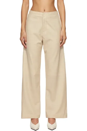 Lauren Manoogian Pantalon beige en laine fine