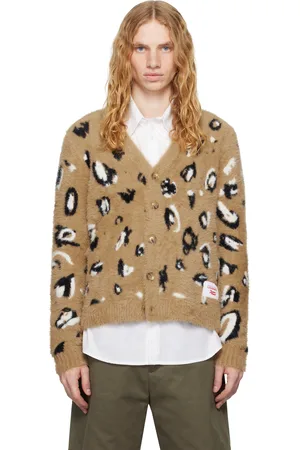 Charles Jeffrey Loverboy Cardigan brun en tricot brossé à écusson à logo
