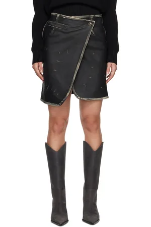 COPERNI Minijupe portefeuille noire en cuir
