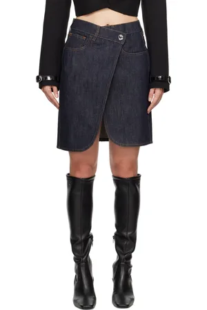 COPERNI Minijupe portefeuille bleue en denim