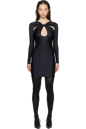 COPERNI Robe courte noire à découpes et à ornement torsadé