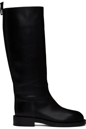 Paco rabanne Bottes hautes noires en cuir lisse