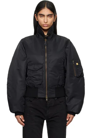 MARTINE ROSE Blouson aviateur écourté noir
