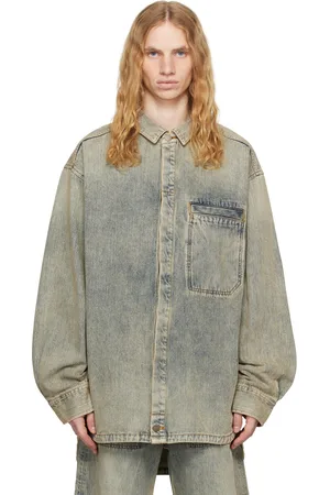 Entire Studios Chemise Herculean bleue en denim