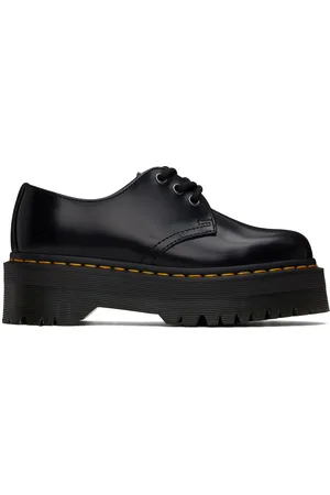 Dr. Martens Derbys 1461 noirs en cuir lisse à plateforme
