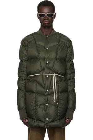 Rick Owens Manteau de superposition de style aviateur kaki rembourré en duvet - Porterville