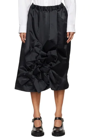 Comme des Garçons Jupe midi noire en satin