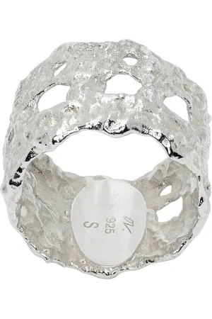 OUR LEGACY Bague argentée à motif de style dentelle