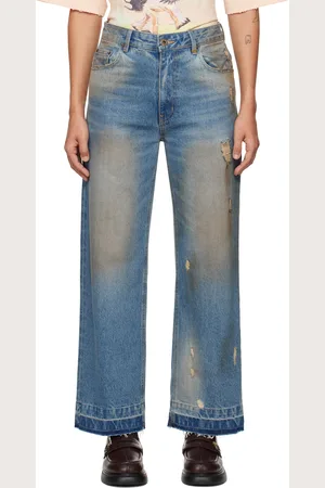 We11 Done Jean de style grunge bleu
