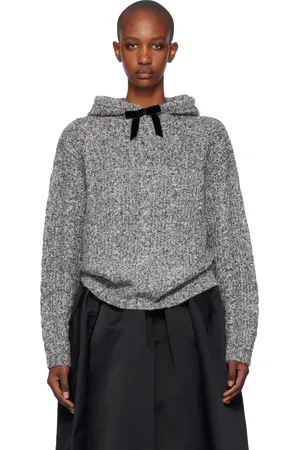 Shushu/Tong Pull à capuche gris en tricot