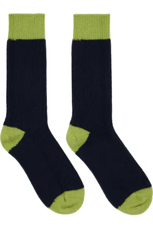 Guest In Residence Chaussettes bleu marine et vert