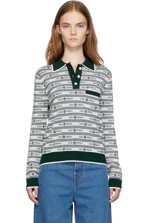 Casablanca Polo blanc à motif à logos