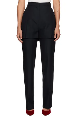 pushBUTTON Pantalon bleu marine à empiècement de style short