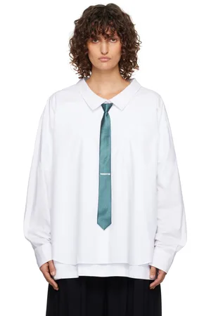 pushBUTTON Chemise blanche à empiècement de style t-shirt