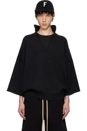 FEAR OF GOD Polo à manches courtes noir en laine vierge