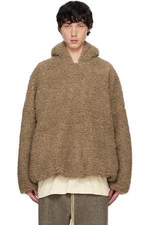 FEAR OF GOD Pull à capuche brun clair en molleton polaire