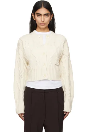 Holzweiler Cardigan épais blanc cassé en tricot câblé