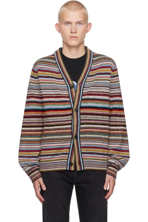 Paul Smith Cardigan multicolore à patte de boutonnage et à rayures verticales emblématiques