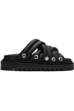 TOGA VIRILIS Sandales rembourrées noires en cuir