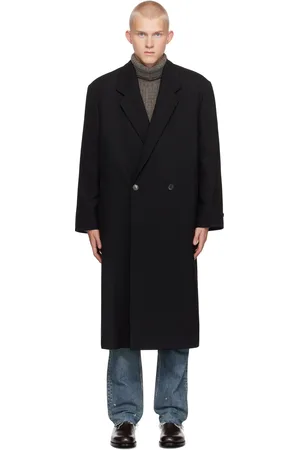 FEAR OF GOD Manteau noir en gabardine de laine vierge