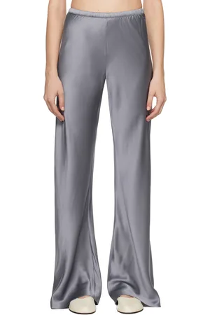 Silk Laundry Pantalon de détente coupé sur le biais gris