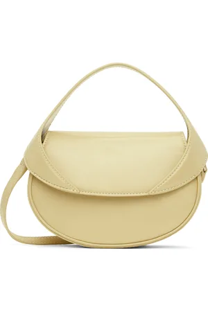 By Far Sac Hari blanc cassé en cuir froissé