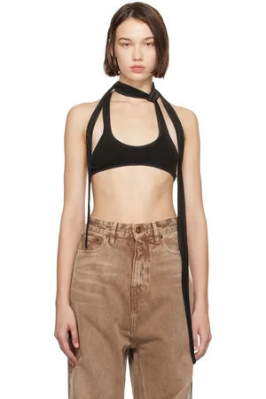 Y / PROJECT Soutien-gorge léger noir à garnitures de style foulard