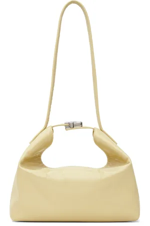By Far Sac Bea blanc cassé en cuir froissé