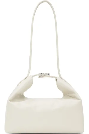 By Far Sac Bea blanc cassé en cuir froissé