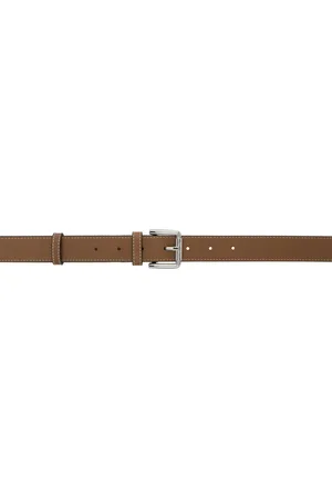 Max Mara Ceinture longue brune en cuir