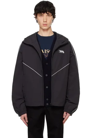 Maison Kitsuné Coupe-vent noir en taffetas technique