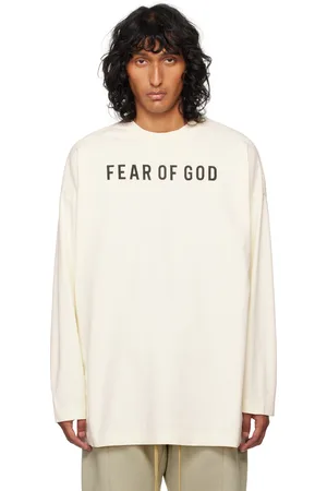 FEAR OF GOD T-shirt à manches longues blanc cassé à logo et à image d