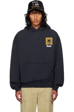 Rhude Pull à capuche noir à images à logo