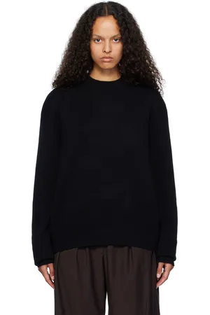 The Frankie Shop Pull Rafaela noir en tricot à épaulettes