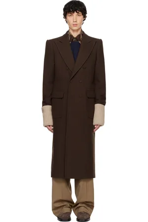 DRIES VAN NOTEN Manteau brun en laine