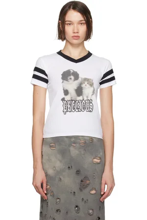 ASHLEY WILLIAMS T-shirt de style collégial blanc à image