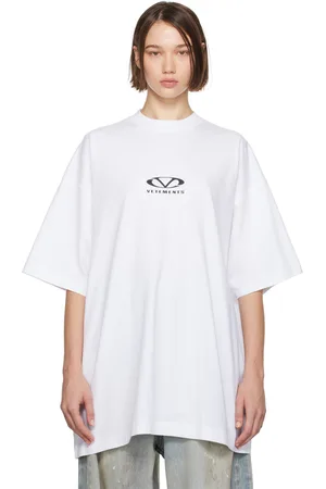 Vetements T-shirt surdimensionné blanc à logo ovale